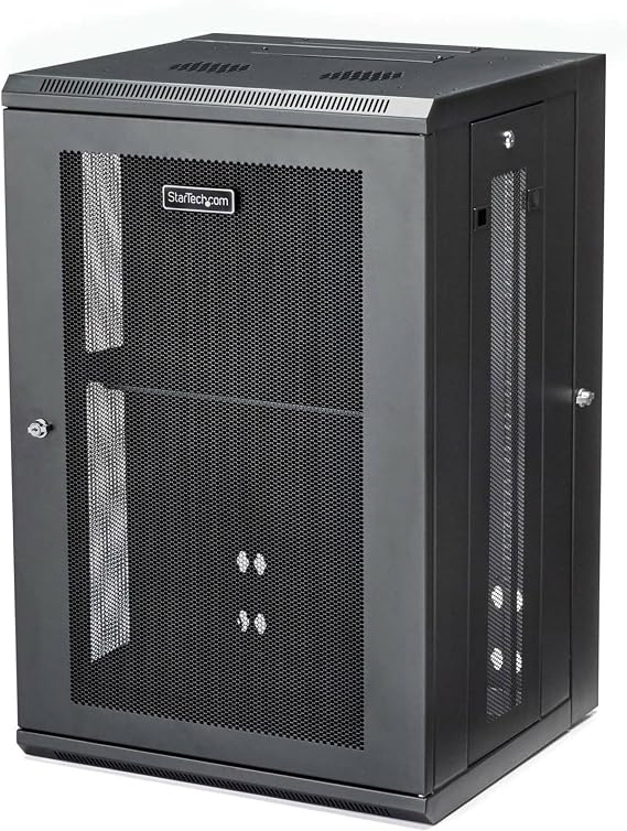 StarTech 18U Wall-Mount Cabinet, 19in, 4-Post, 16in Deep (RK1820WALHM)