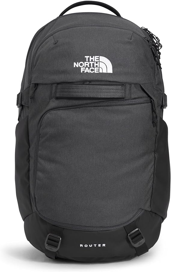 The North Face Router Laptop Pack, Asphalt Gy Lt Hth/TNF Blk-NPF, OSFA | Daypack, Water Repellent, Laptop Sleeve, Reflective Details