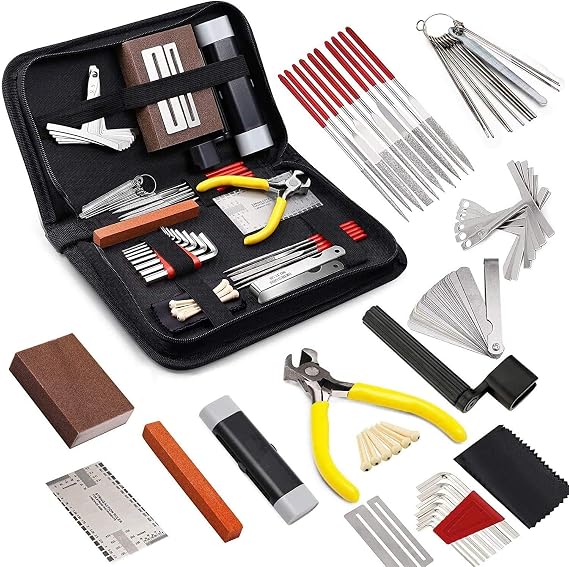 45 Pieces Guitar Repair Tool Set Bprtž Guitar Repair Tool Set Guitar Care Cleaning Tool Set Guitar Repair Tools Setup Kit for Ukulele Bass Mandolin