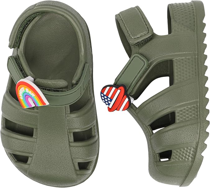 ChayChax Toddler Classic Fisherman Sandals Boys Girls Closed Toe Water Pool Beach Sandal Naturally Splay