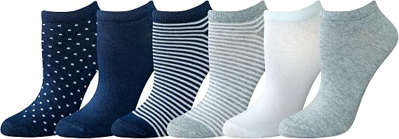 Amazon Essentials Women's Casual Low-Cut Ankle Socks, Lightweight, 6 Pairs