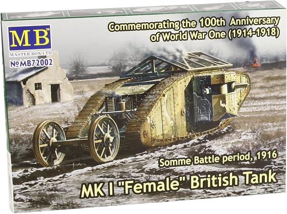 Master Box Models WWI MK I "Female" British Tank (Machinegun Version), Somme Battle Period 1916 (1/72 Scale)