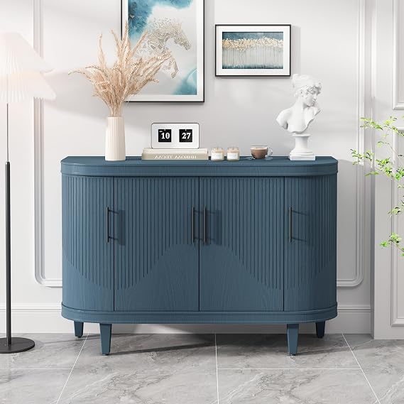 47" Blue Buffet Cabinet with Storage