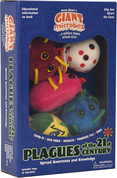 GIANT MICROBES Plagues of the 21st Century Gift Box, Science Keychains