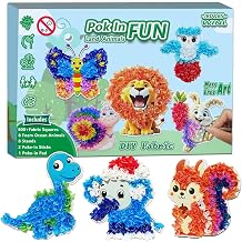 JRD&BS WINL Poke in Art for Kids Creative Craft Kit for Boy and Gifts Age 4-8 Year Old Educational Toys for Children Mess Free Art for Teen Fun Handicraft Activities DIY for 3-12 Yr Old(Land Animal)