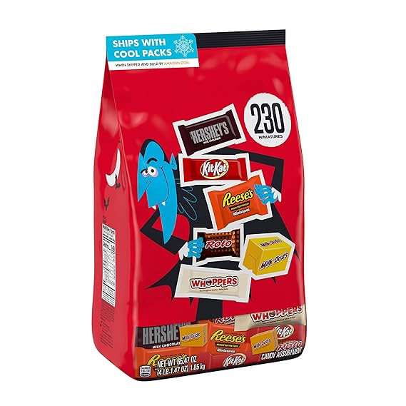 Hershey Miniatures Candy Bag, 56.2 oz (185 Pieces)