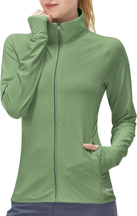 KPSUN Women's UPF 50+ Sun Protection Clothing Lightweight Athletic Jacket