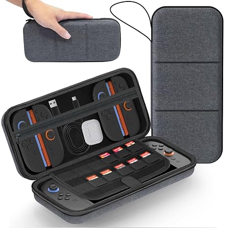 Plynexis Carrying Case for Nintendo Switch 2 (2025) - Portable Nylon Protector with 12 Game Card Slots, Travel Bag for Console & Accessories for Valentine's Day Gifts, for Kids, Man, Husband & Gamers