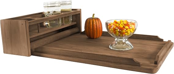 Removable Boat Cockpit Table with Drink Holder, 100% Solid Teak Wood, Fits All Pedestal Steering Guards, Wall Mountable, Nautical Look