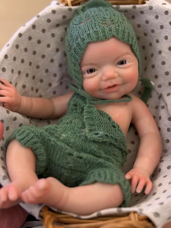 Abenduot 13inch Open Mouth Full Silicone Baby Doll Boy Anatomically Correct
