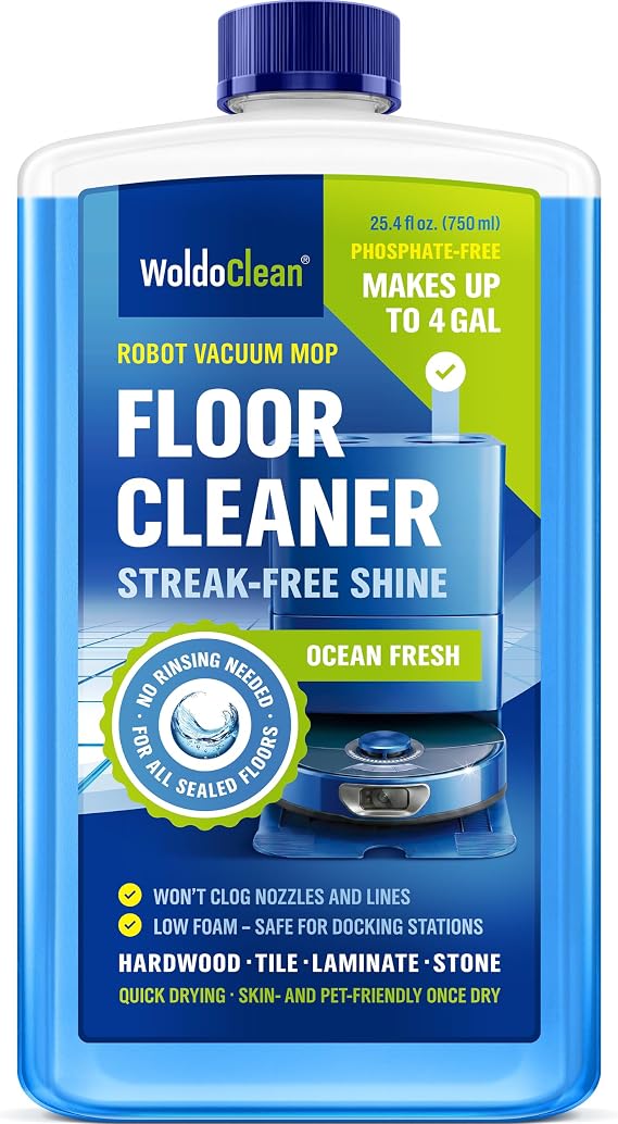 WoldoClean Robot Mop Floor Cleaning Solution 25 oz - Low Foam Concentrate
