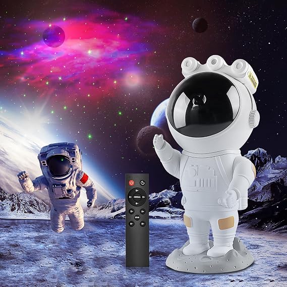 Astronaut Galaxy Star Projector Starry Night Light, Astronaut Light Projector with Nebula,Timer and Remote Control, Bedroom and Ceiling Projector, Gifts for Children and Adults, White [Energy Class F]