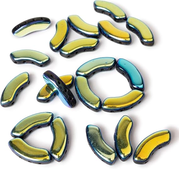 PotomacBeads QuadBow Beads - Jet Full AB | Pack of 20