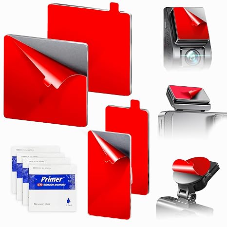 Tapsi 4-Pack Dash Cam Adhesive Replacement Pads, 2 Square & 2 Rectangular