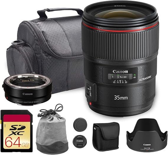 Canon EF 35mm f/1.4L II USM Lens (9523B002) & Mount Adapter Bundle