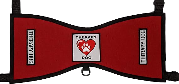 Therapy Dog Heart & Paw Vest - Deluxe (Red, XL 76-115 lbs.)