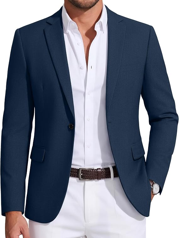 COOFANDY Mens Sport Coat Casual Blazer One Button Business Suit Jacket | Regular Fit Sports Coat, Lightweight Blazers, Notch Lapel, Solid Color, Wedding Prom Party Dress, Casual Daily Business