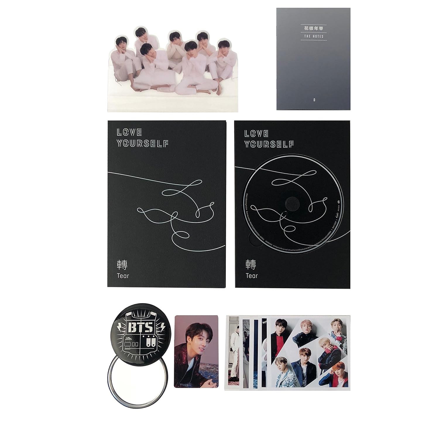 BTS 3rd Album - LOVE YOURSELF 轉 TEAR [ O ver. ] CD + Photobook + Mini Book + Photocard + Standing Photo + FREE GIFT / K-POP Sealed