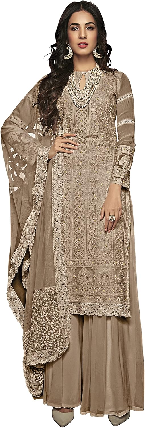 GRC Indian Salwar Kameez Suit Ready To Wear Traditional Faux Georgette Plazzo Dress For Women
