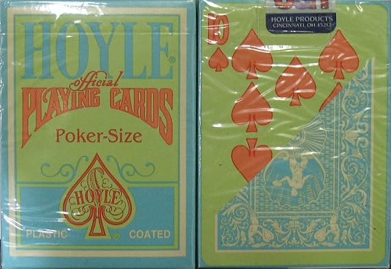 Hoyle Green Clamshell Back with Orange Pips Playing Cards -1 Deck