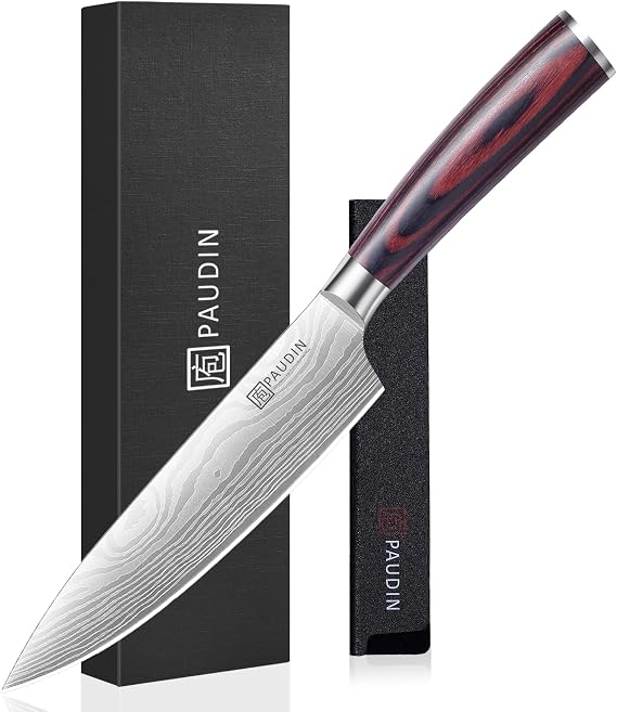 PAUDIN Chef Knife, 6 Inch Sharp Kitchen Knife, Small Kitchen Knives | High Carbon Stainless Steel Utility Knives with Ergonomic Handle, Chefs Knifes for Home,Restaurant