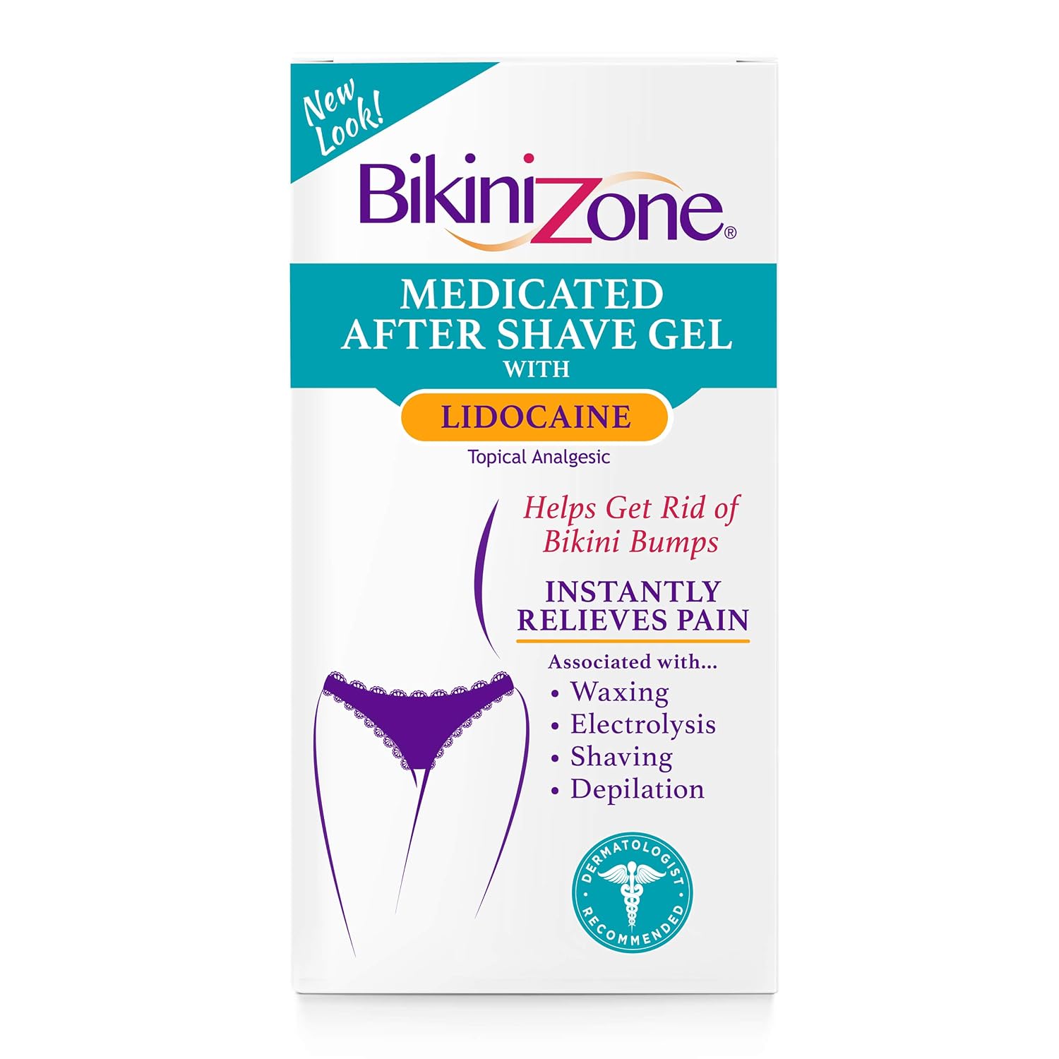 Bikini Zone Medicated After Shave Gel - Gently Formulated Gel for Bikini & Delicate Areas - Helps Stop Shave Bumps & Irritation - Use after Shaving, Waxing, or Depilation - Dye-Free 1 oz, 1 Pack