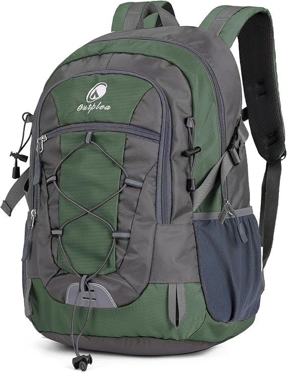 25L Hiking Backpack for Men Women, Lightweight Outdoor Rucksack for Trekking Climbing Sports, Casual Daypack for Travel School Work, Green