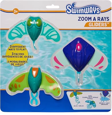 SwimWays Zoom-A-Rays Water Toys, Kids Pool Toys for Swim Training, Outdoor Games for Kids Aged 5 & Up, 3-Pack