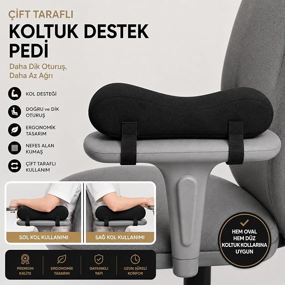 VISCORA 2’li Visco Kol Destek Pedi – Çift Taraflı Ergonomik Kolçak ve Dirsek Destek Minderi