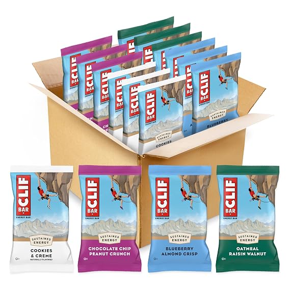 CLIF BAR Protein Energy Bars, Variety Pack, 4 Flavors, 12ct | 10-11g Protein, Made with Organic Oats, Non-GMO, Plant-Based, No High Fructose Corn Syrup