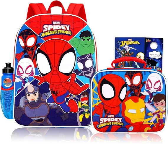 Spidey Backpack with Lunchbox Set for Boys School Bundle + More