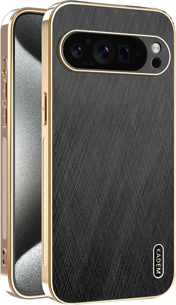 Phone Case for Google Pixel 10 Pro XL Silicone Leather Slim Cover Women Men, Cute Aesthetic for Google Pixel 10 Pro XL Case Shockproof Soft Bumper & Anti-Scratch Back (Black)