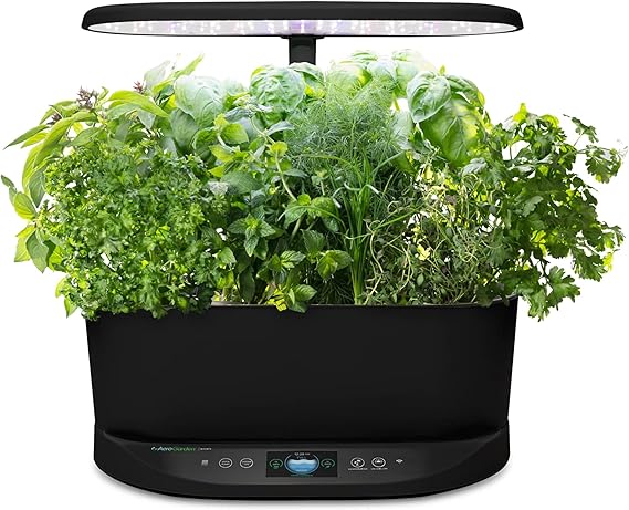 AeroGarden Bounty, Black | Indoor Garden with LED Grow Light, WiFi and Alexa Compatible