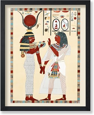 Monem Art Vintage Egyptian Goddess Isis Poster - Retro Ancient Egypt Print - Hieroglyphic Art - Egyptian Art - Gift for Men & Women - Decor for Library, Office or Dorm - 8x10 UNFRAMED Wall Art