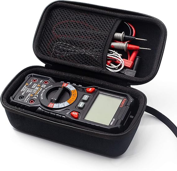 KAIWEETS HT118A/HT118E Multimeter Case, Protective Hard Storage Bag, Replacement with Mesh Pocket for Digital Multi Meter TRMS 6000/20000 Counts Volt Meter Auto Ranging (Case Only, No Multimeter)