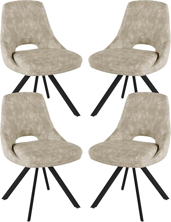 Dining Room Chairs Set of 4, Upholstered Modern Seats for Kitchen & Living Room, Sturdy