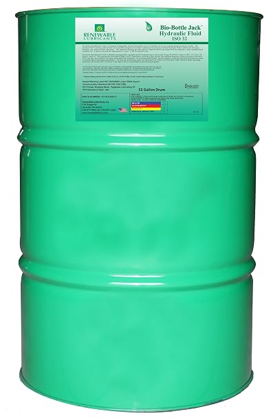 Renewable Lubricants Bio-Bottle Jack ISO 32 Hydraulic Lubricants, 55 Gallon Drum