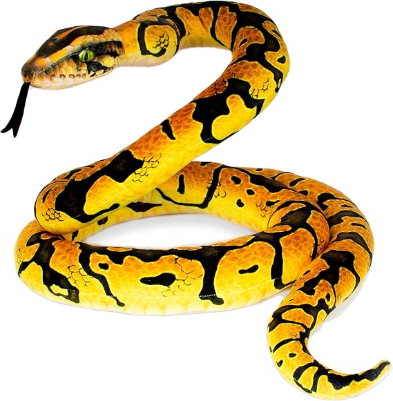 Real Planet Giant Yellow Python Stuffed Animal - Over 6 Feet Long, Plush Toy Snake, 79" (118" Long)
