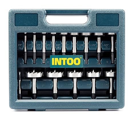 INTOO Hex Shank Forstner Bit Set 16 pcs Multi Sided Shank Wood Drill bit Set