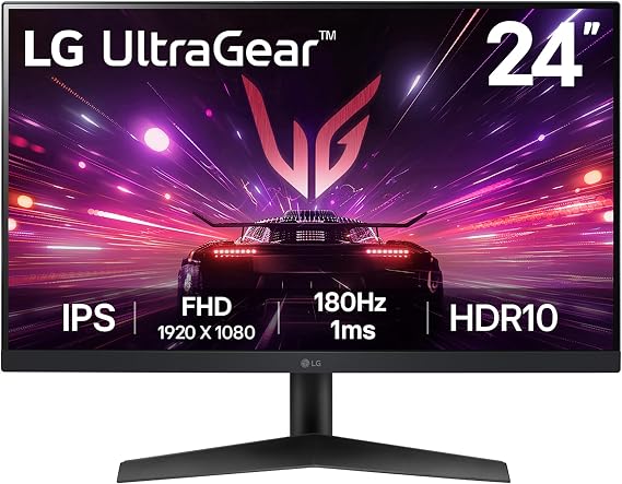 LG 24GS60F-B Ultragear 24-inch IPS Gaming Monitor FHD (1920x1080) 180Hz 1ms AMD FreeSync G-Sync Compatible HDR10 HDMI DisplayPort Black