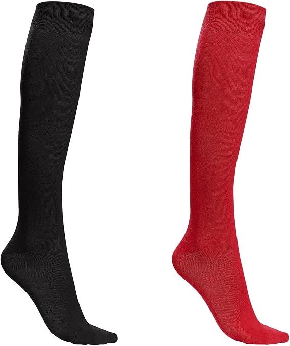 Rambutan Unisex Pepper Collection Knee High Seamless Cotton Socks 2 Pack US 7-12