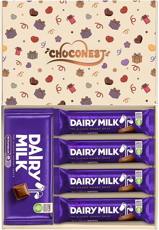 Choconest Chocolate Gift Box Hamper | Filled with Dairy Milk Full Sized Chocolate Bars | Box of Chocolates | Sweet Treat Gift Box | Assorted Dairy Milk Chocolate Selection Box Gift Hamper