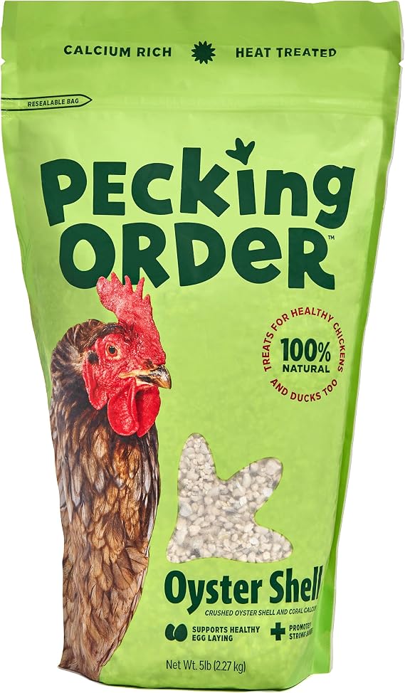 Pecking Order Oyster Shell - Calcium Supplement to Support Laying Hens and Strong Egg Shell Development (5 LB) (Packaging May Vary)
