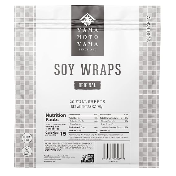 Yamamotoyama Sushi Soy Wrapper, Original, 20 Count