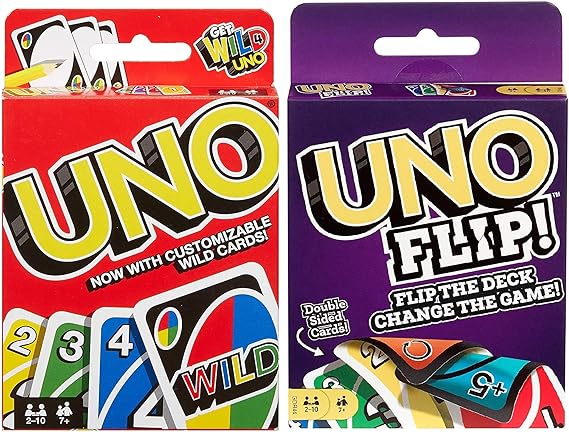 Mattel Uno Original and Uno Flip Card Game Combo Pack 2-Piece Set