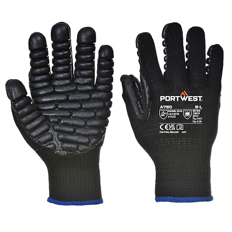 Portwest A790 Anti Vibration Glove Black, X-Large