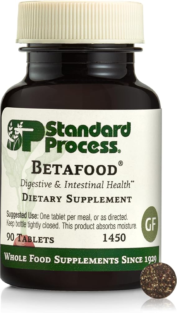 Standard Process Betafood, Digestive & Intestinal Supplement, 90 Tablets | Digestion and Intestinal Function Support Supplement with Beets, Aids a Healthy Heart and Liver Health