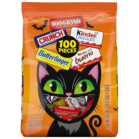 FMC + KINDER Assorted Mini 100 Count Bag, Halloween 32.2oz