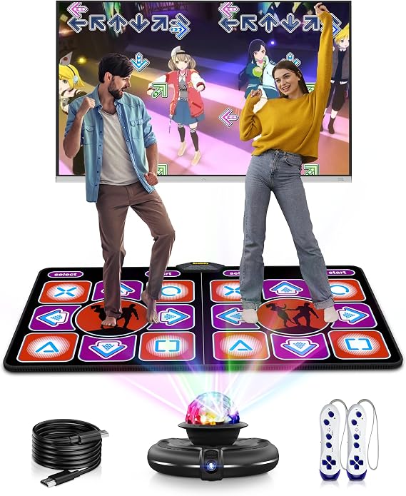Double Wireless Dance Mat for TV, Family Fun, Gift for Kids Adults