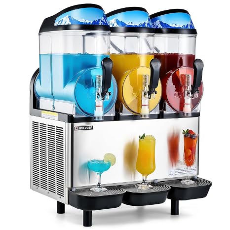 Commercial Slushy Machine, 12.7 gal 3 Tank Slush Machine, 48L Slushie Machine with Slush and Juice Modes, 1150W Stainless Steel Frozen Drink Machine, Slushy Maker for Restaurant Bar Home More
